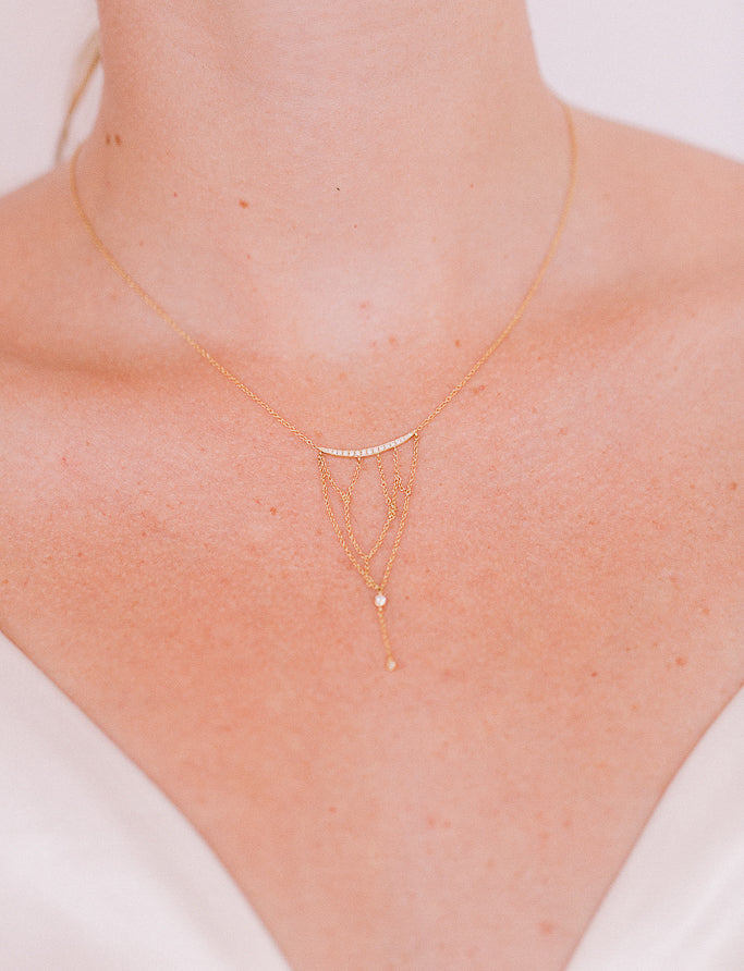 Crescent Chandelier Necklace