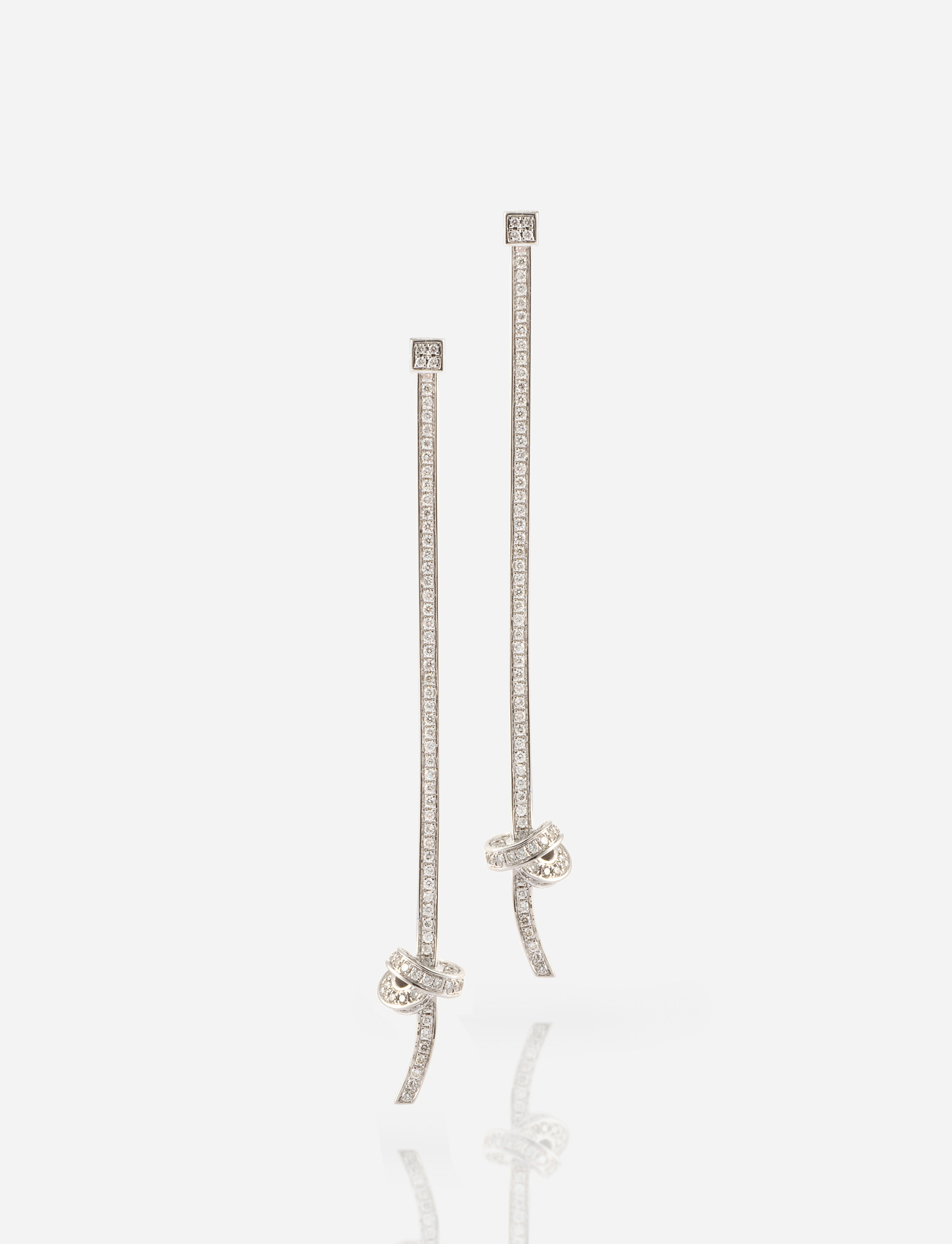 White Gold Promise Knot Earrings