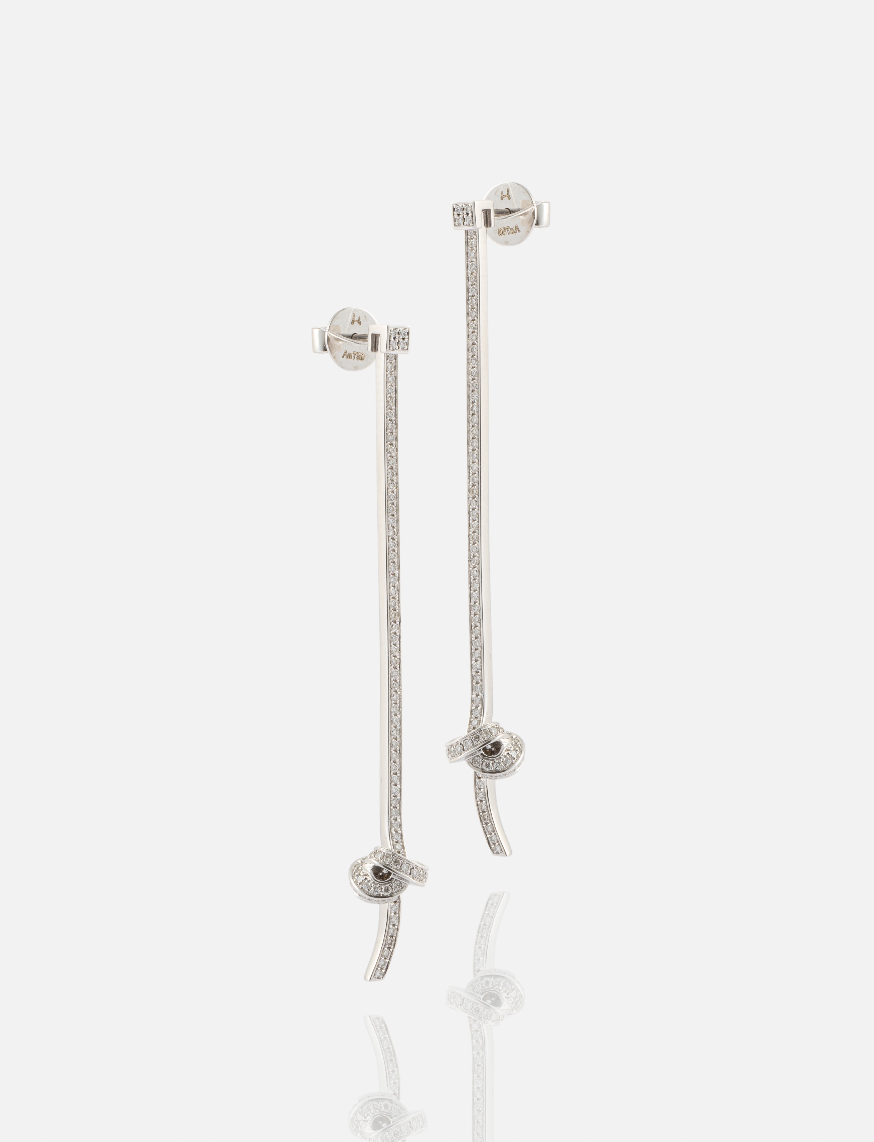 White Gold Promise Knot Earrings