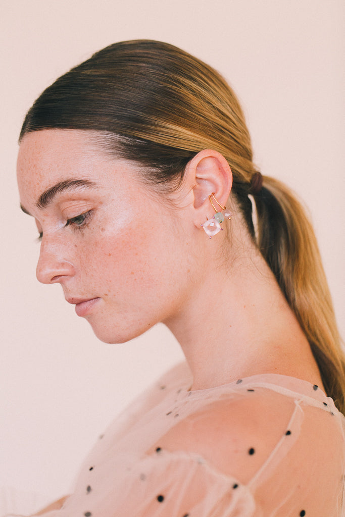 Amorous Rock in Pink Single Earring