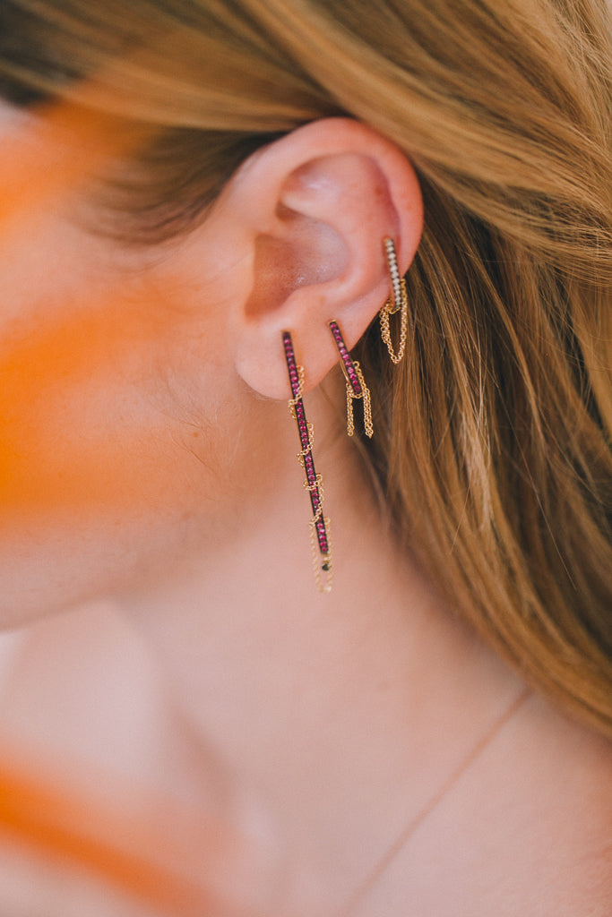Petite Pink Single Earring