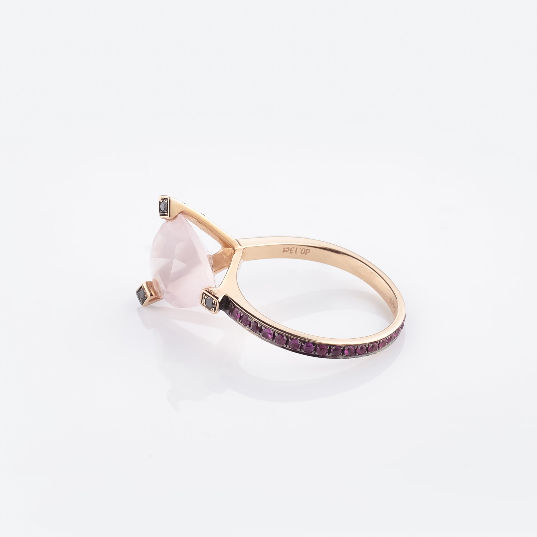 Rosey Side Rock Ring