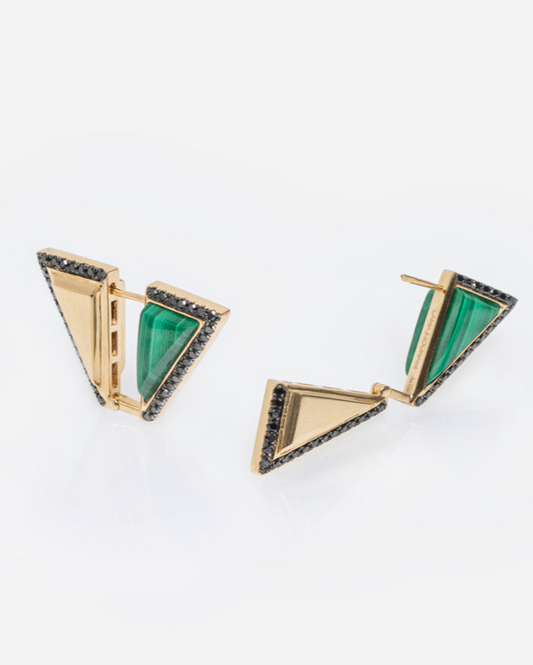 Green Sea Triangle Earrings